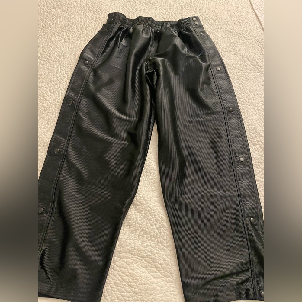 Mens VINTAGE 90s Y2K NIKE Black Tear away Wide Leg Pants Teal Nike Large